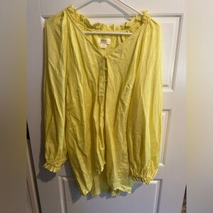 Anthropologie yellow blouse